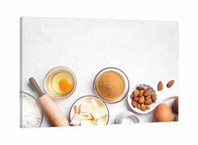 Baking background with baking ingredients