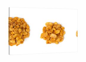 Roasted broad beans snack isolated, fried vicia faba, spicy legume, crispy big beans chips for salads