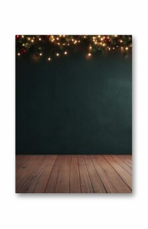 christmas interior wall background with floor and space for text