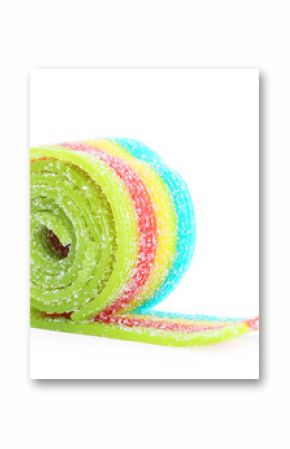 Tasty rainbow sour belt isolated on white