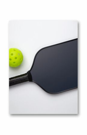 Pickleball Paddle and Ball on a white background