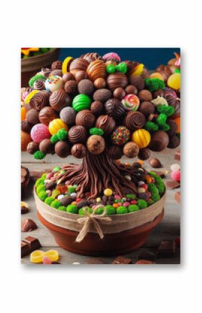 chocolate and candy bonsai trees
