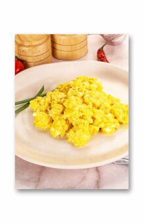 Scrambled egg in the bowl
