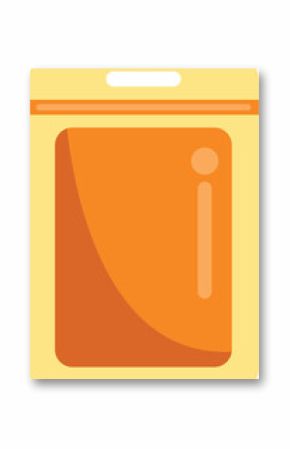 Minimalist blank orange doypack packaging with zip lock showing its front view