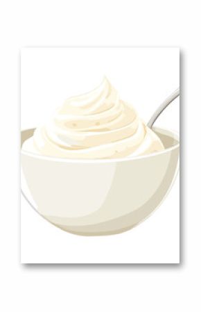 Yoghurt in a bowl illustration texture yogurt vector