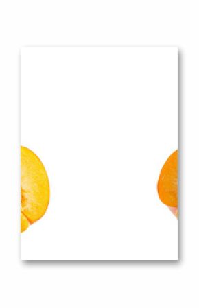 Generative ai is used to depict isolated apricot halves on a transparent background