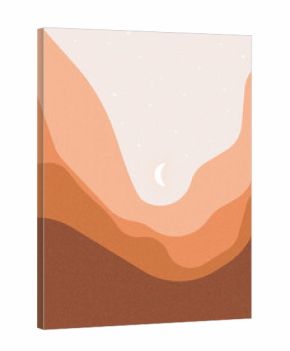 Moonlit Peaks - Minimalist Mountain Design with Moon