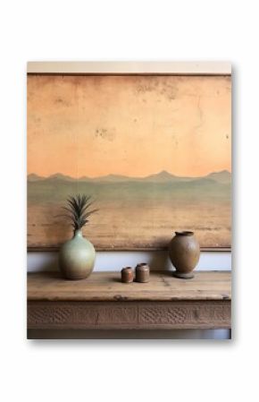 Desert Dusk Boho Artwork: Vintage Sandscapes Wall Art, Captivating Painting