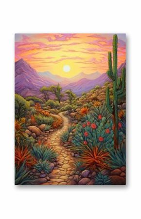 Bohemian Desert Vibes: Winding Trails - A Pathway Painting