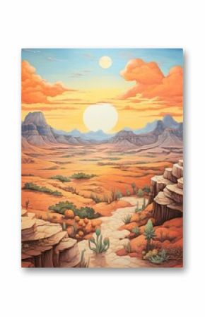 Bohemian Desert Vibes Plateau Art Print: High Views of a Stunning Plateau Desert Scene