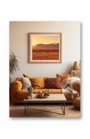 Bohemian Desert Vibes: Golden Hour Retro Desert Art Print