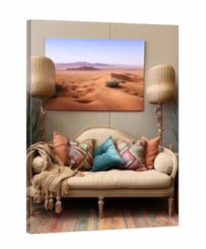 Bohemian Desert Vistas: Artistic Sand Dunes and Rolling Hills with Boho Charm.