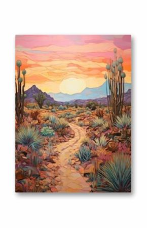 Bohemian Desert Vistas: Pathway on Trails through the Bohemian Desert Painting