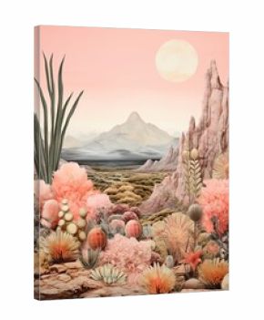 Bohemian Desert Vistas: Elevated Plateau Terrains with Boho Charm - Art Print