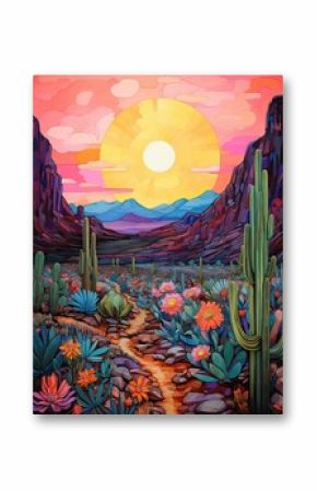 Vibrant Bohemian Desert Vistas: Lively and Colourful Boho Desert Scenes