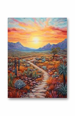 Bohemian Desert Vistas - A Vast Country Landscape Painting in Boho Style