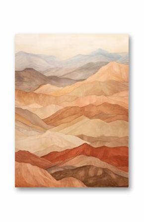 Bohemian Desert Hues: Earth Tones Art Print with Warm Palette