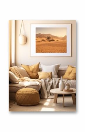Bohemian Desert Landscape Prints: Sunlit Dunes of Desert Gold