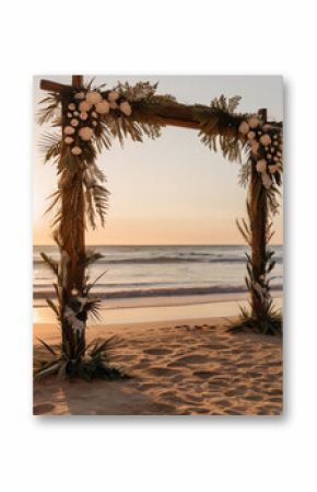 Elegant, boho-chic beach wedding arch 