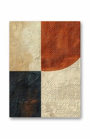 simple textured  vertical painting simple boho abstract simple geometric  shape painting in earth tone , Artwork for wall art and home decor, simple poster at , 