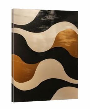 simple boho brown natural earth tone  abstract  wave painting , Artwork for wall art and home decor