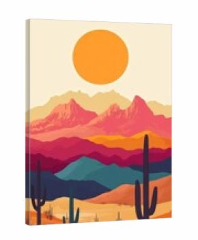 Bohemian Minimalist Vector Landscapes Background