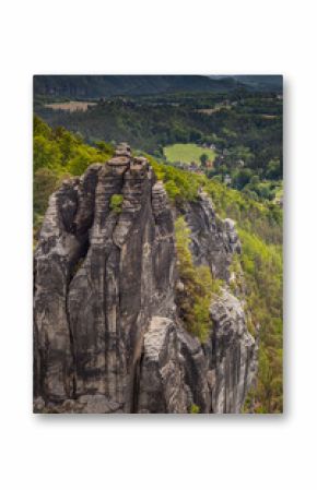 The Bastei is a rock formation rising 194 metres (636 ft) above the Elbe River in the Elbe Sandstone Mountains of Germany.