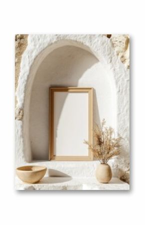 Empty frame nestled in arched alcove