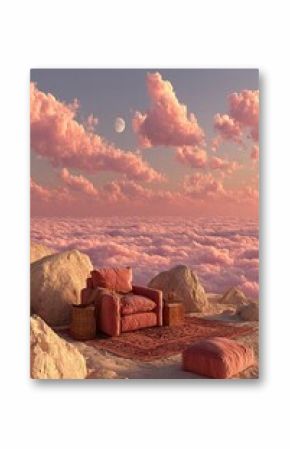 Pink Cloud Chair Scenic View.
