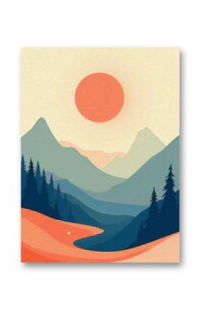 sunset in mountains book and flower abstract background with flowers boho art