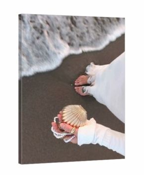 Elegant Moment with Seashell and Pearls