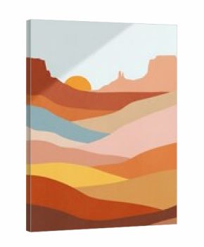 Desert Sunrise Landscape Art.