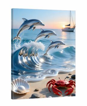 Dolphins in the sea I Wall Decor 