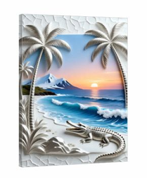 Tropical beach with palm trees