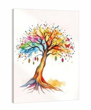 Bohemian watercolor tree of life art print, celebrating nature's essence and spiritual growth,  home print,  boho style