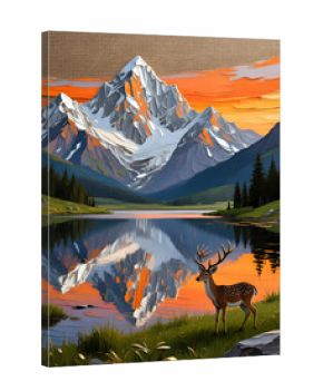 Mountain landscape with lake