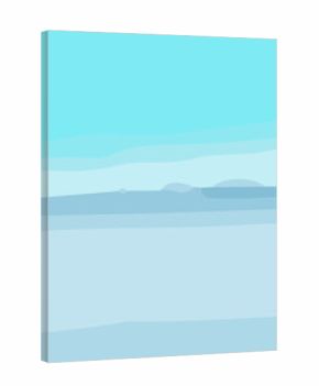 blue minimalist abstract aesthetic illustration. Modern style wall decoration. Contemporary artistic poster collection