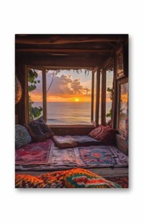 Cozy Cabin with Ocean View at Sunset