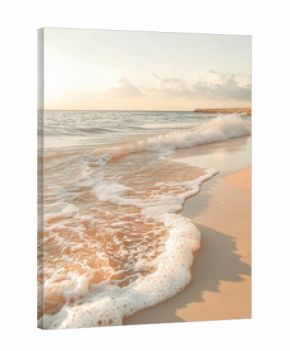 photo of calm ocean, natural warm colors. lighthouse, seashore, sand, beach