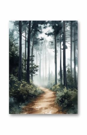 Illustration painted realistic boho style water shows quiet calm