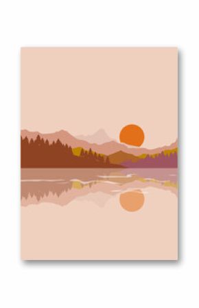 Boho mountain scenery ready to print for wall art