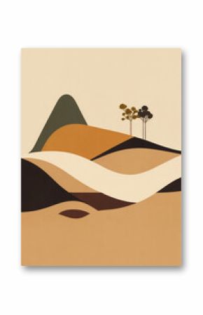 beautiful minimalist landscape in boho style