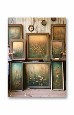 Bohemian Meadow Paintings: Vintage Landscape and Free-Spirit Flora Frames
