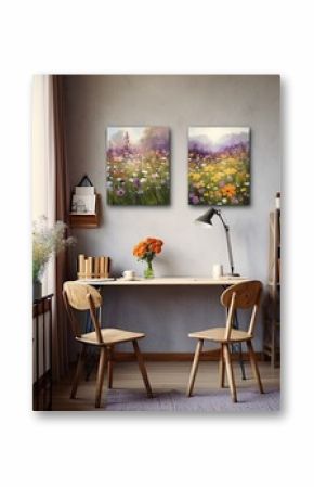 Bohemian Meadow Wall Art: Nature's Nomad Nook Paintings