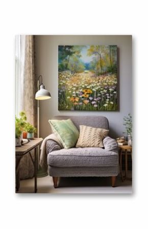 Bohemian Meadow Paintings: Nature's Nomad Nook Wall Art