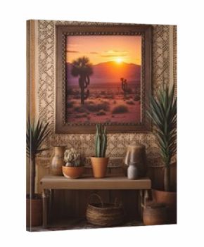 Boho Desert Sunset Imagery: Vibrant Sky in Print for Boho-Chic Farmhouse Decor