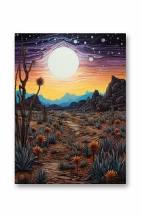Bohemian Sahara Twilight: Capturing the Beauty of the Desert with Art Field Painting