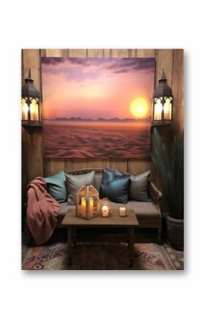 Bohemian Sahara Twilight: Farmhouse Vibes with a Desert Twist - A Captivating Digital Art Imagery