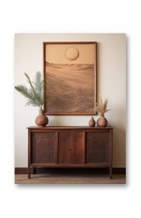Desert Dusk Boho Artwork: Dreamy Sand Dune Creation for Vintage Wall Decor