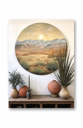 Bohemian Desert Vibes: Country Desert Farm Landscape Painting